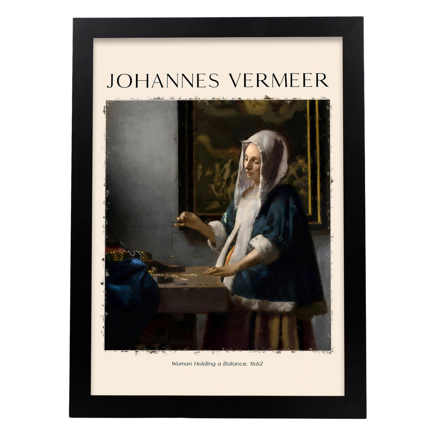 Lámina de Mujer con Equilibrio inspirada en Johannes Vermeer