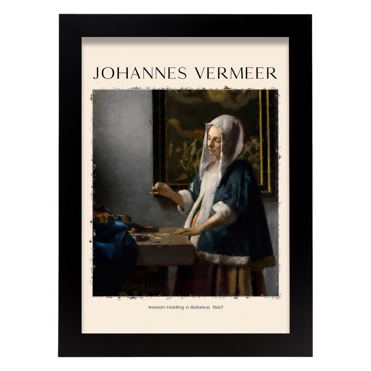 Lámina de Mujer con Equilibrio inspirada en Johannes Vermeer