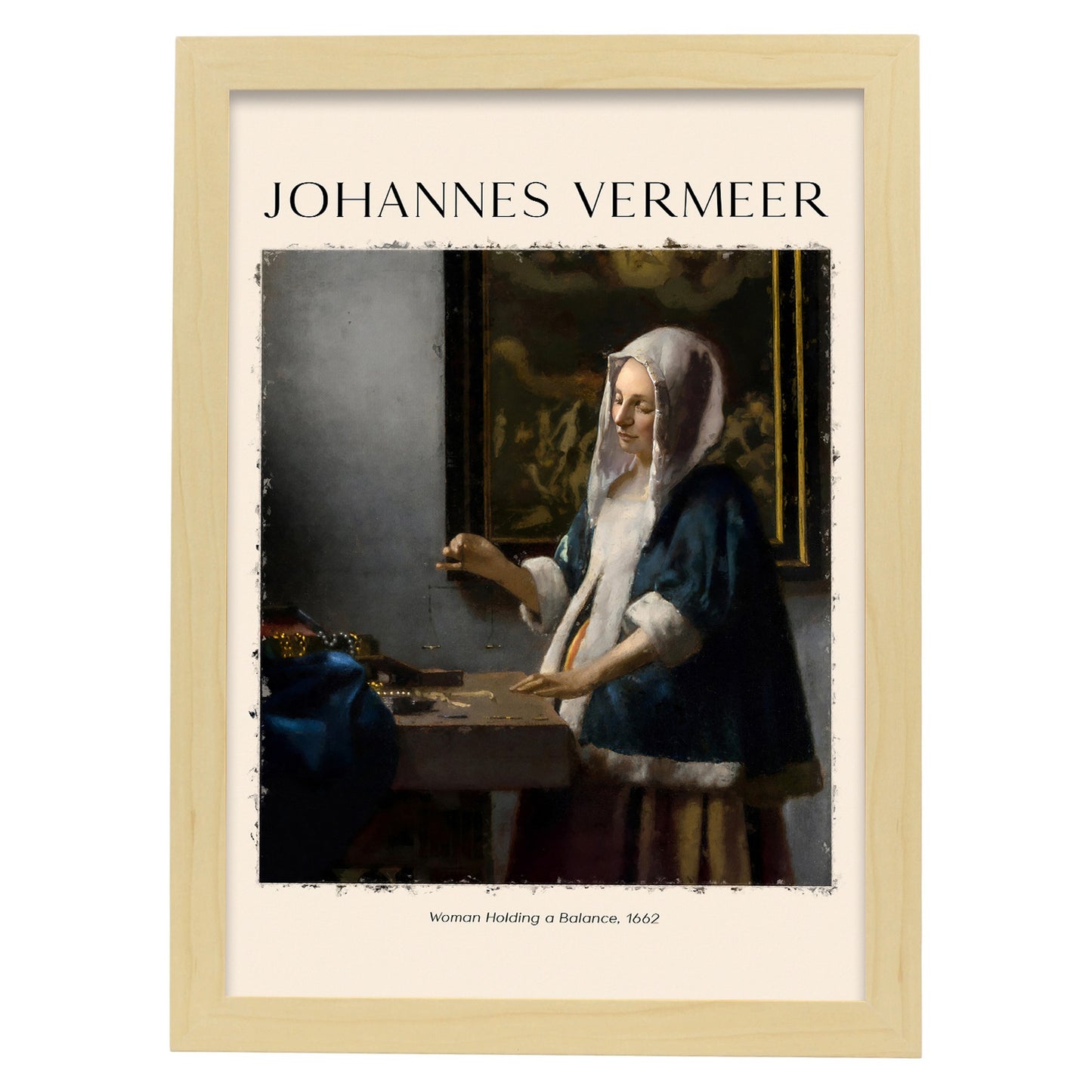 Lámina de Mujer con Equilibrio inspirada en Johannes Vermeer