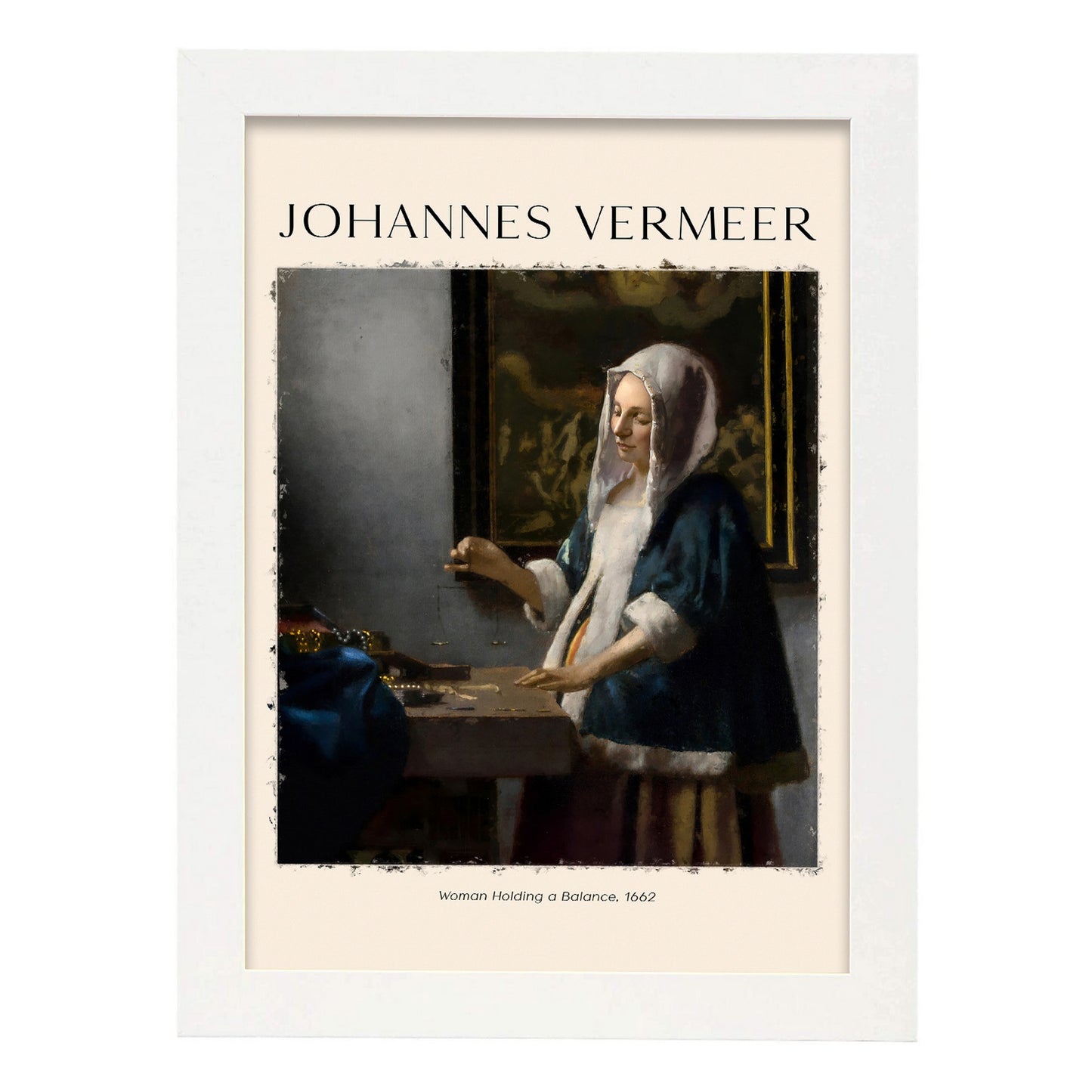 Lámina de Mujer con Equilibrio inspirada en Johannes Vermeer