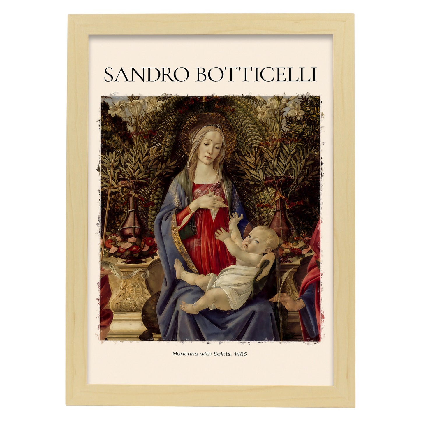 Lámina de Madonna con Santos Inspirada en Sandro Botticelli