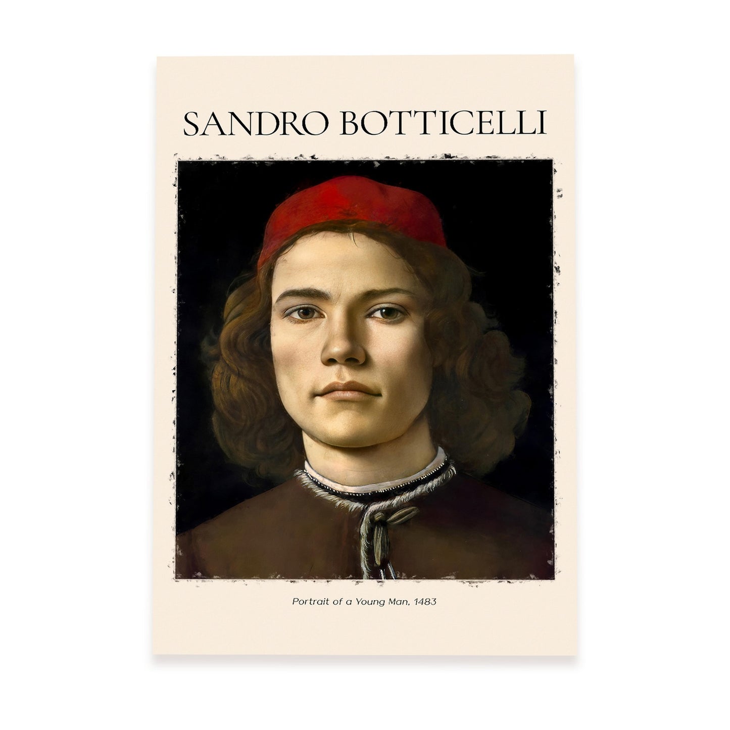Lámina decorativa de Retrato de un joven inspirada en Sandro Botticelli