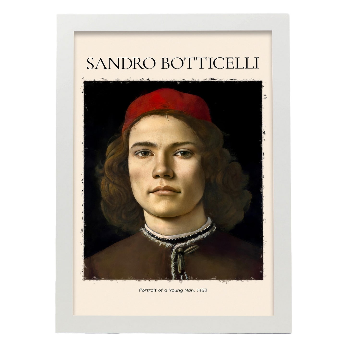 Lámina decorativa de Retrato de un joven inspirada en Sandro Botticelli