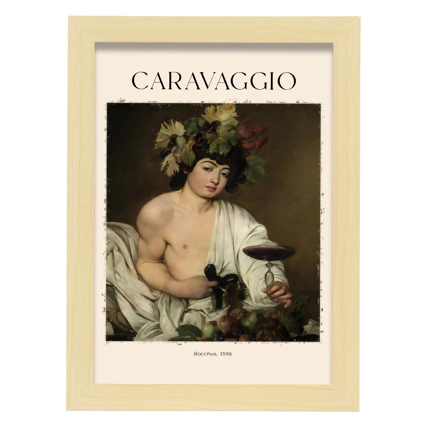Lámina de Baco inspirada en Caravaggio para decoración de hogar