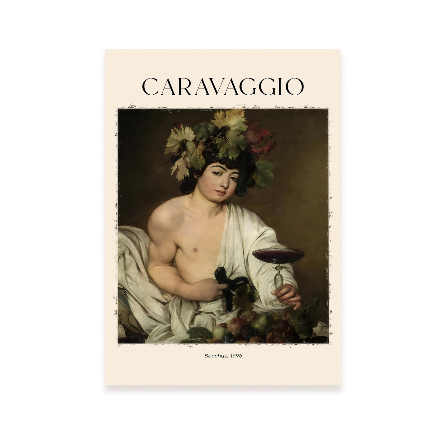Lámina de Baco inspirada en Caravaggio para decoración de hogar