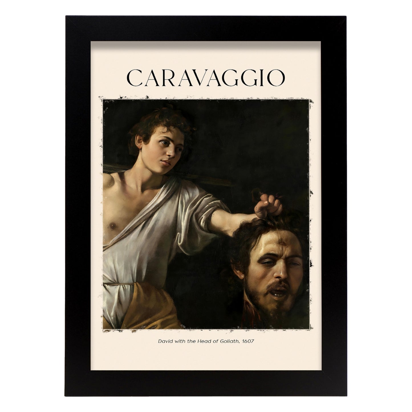 Lámina de David con Cabeza de Goliat Estilo Caravaggio