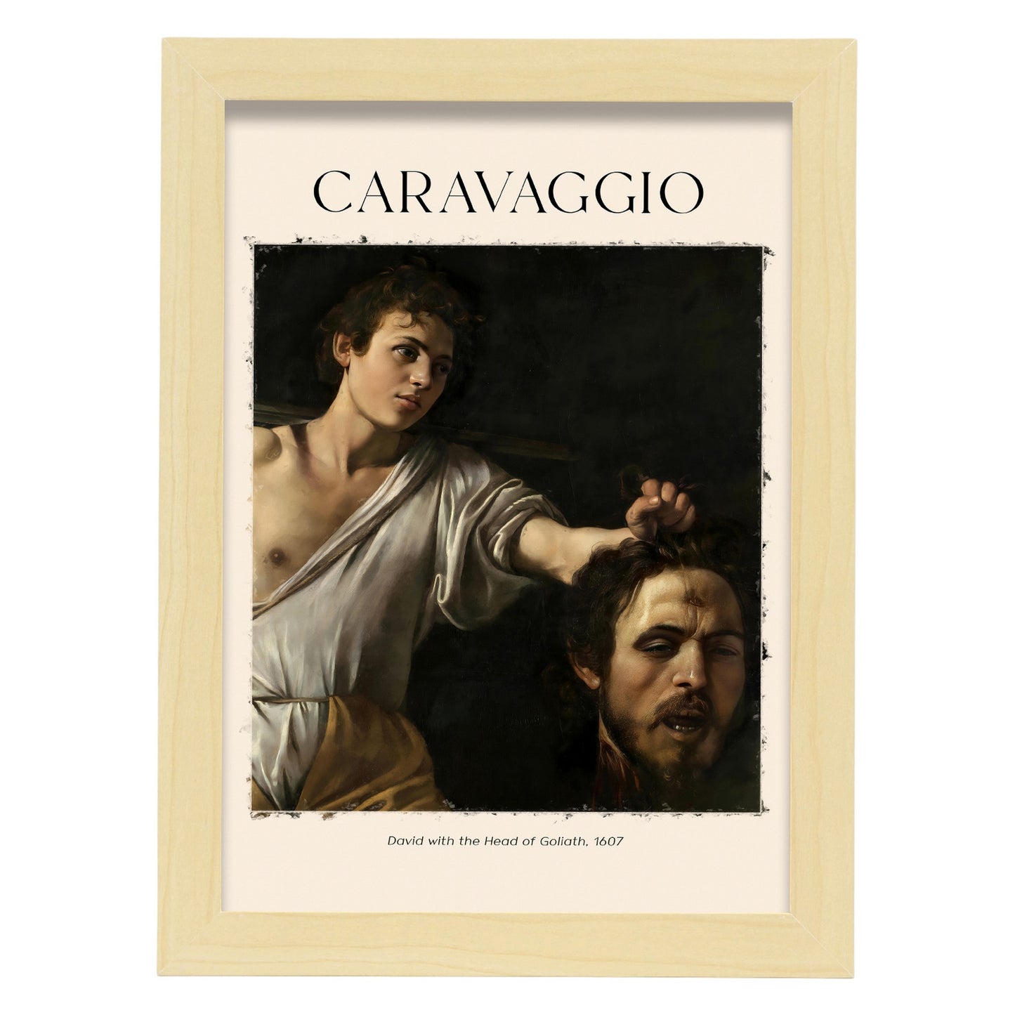 Lámina de David con Cabeza de Goliat Estilo Caravaggio