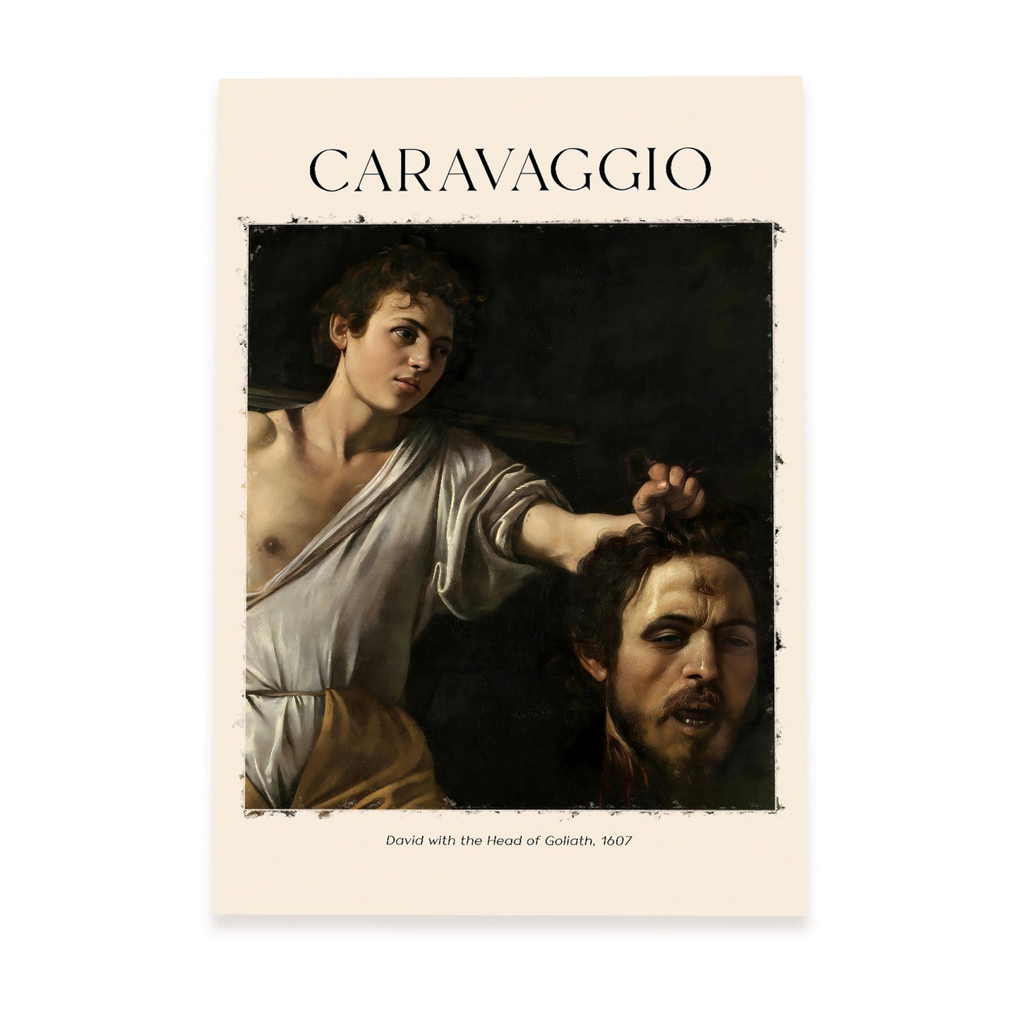 Lámina de David con Cabeza de Goliat Estilo Caravaggio