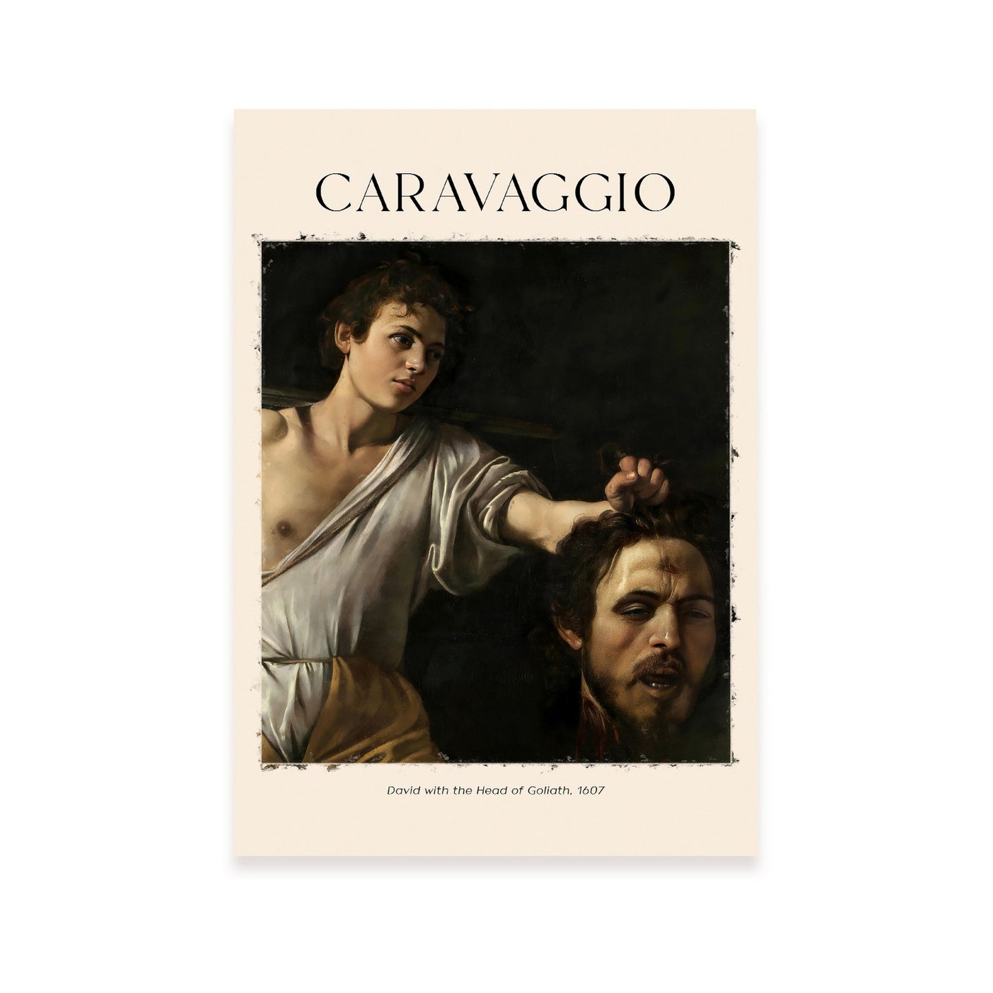 Lámina de David con Cabeza de Goliat Estilo Caravaggio
