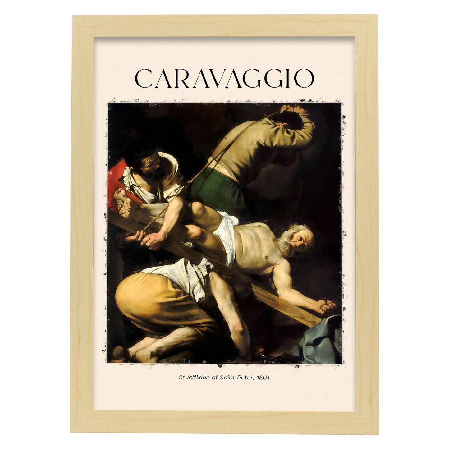 Lámina de Crucifixión de San Pedro inspirada en Caravaggio