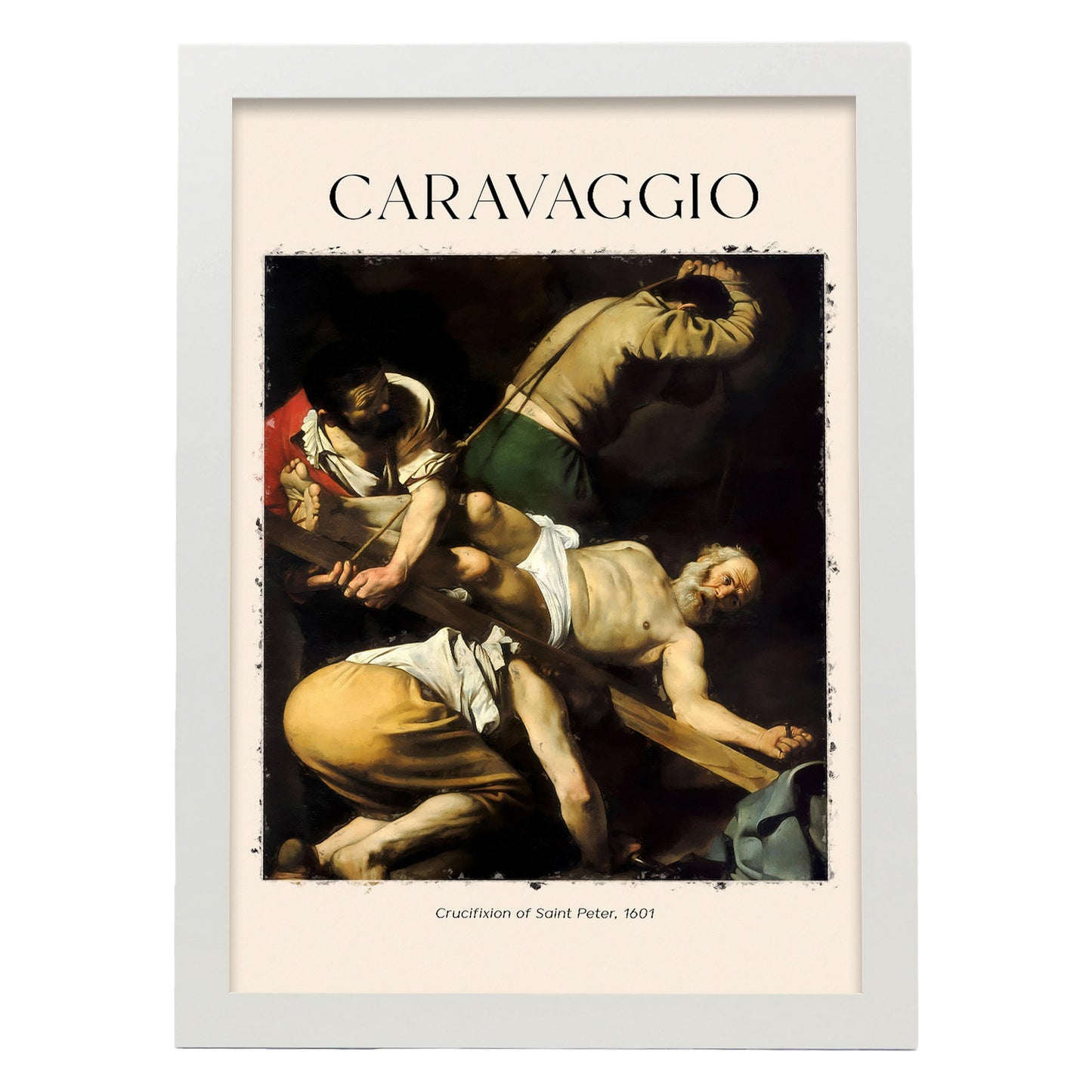 Lámina de Crucifixión de San Pedro inspirada en Caravaggio