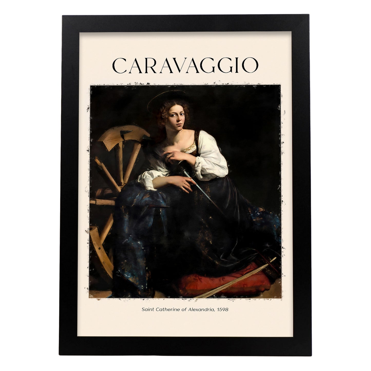 Lámina de Santa Catherine de Alejandría inspirada en Caravaggio