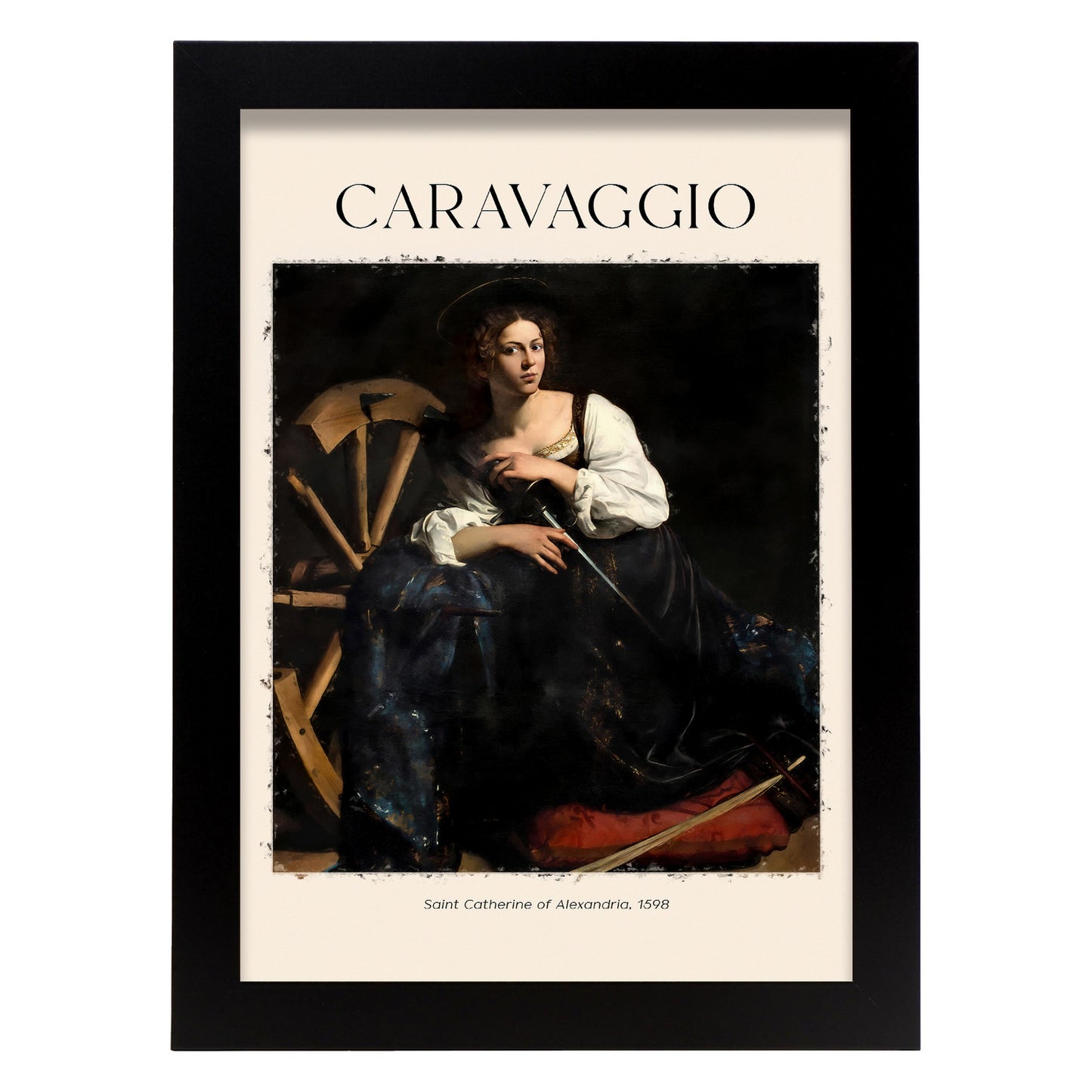 Lámina de Santa Catherine de Alejandría inspirada en Caravaggio