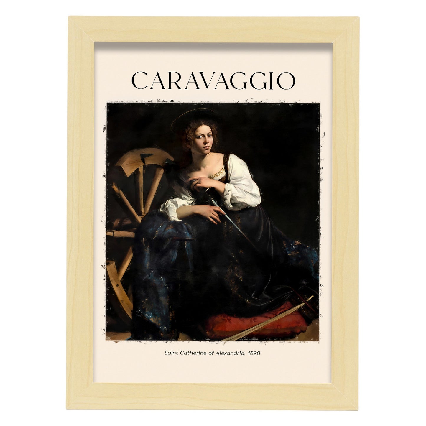Lámina de Santa Catherine de Alejandría inspirada en Caravaggio