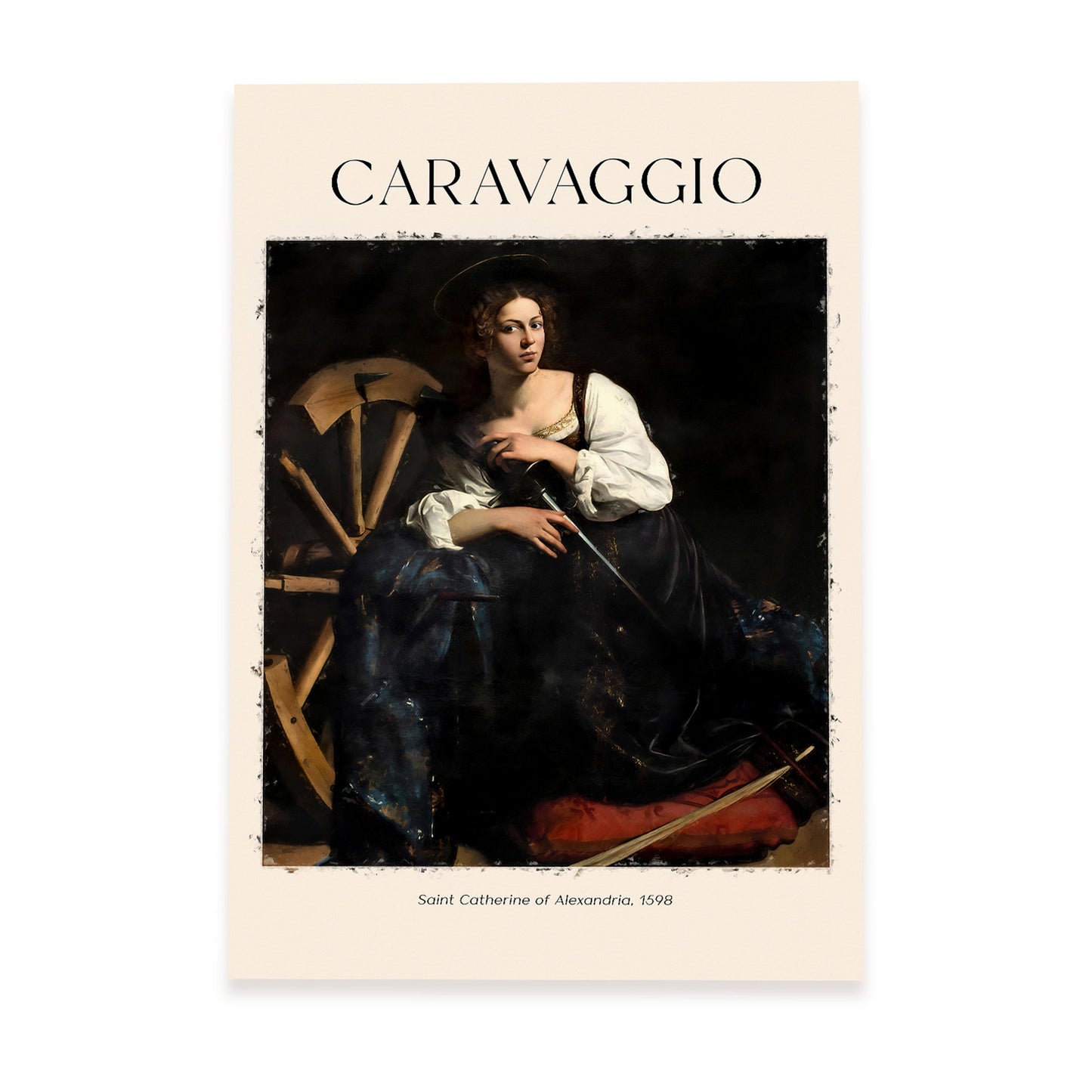 Lámina de Santa Catherine de Alejandría inspirada en Caravaggio