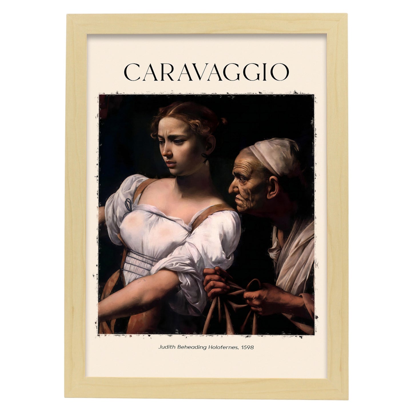 Lámina de Judith decapitando a Holofernes inspirada en Caravaggio
