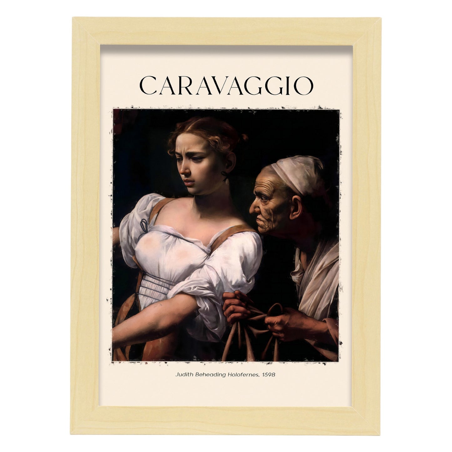Lámina de Judith decapitando a Holofernes inspirada en Caravaggio