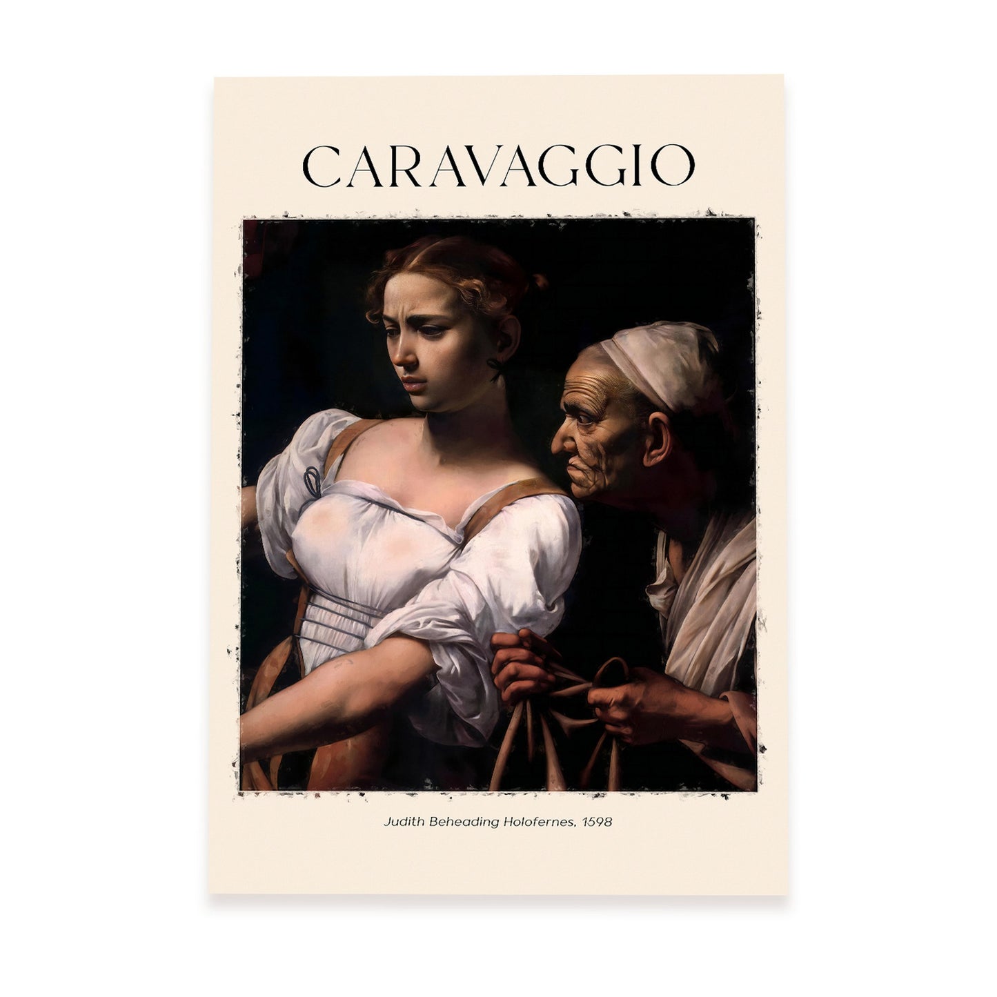 Lámina de Judith decapitando a Holofernes inspirada en Caravaggio