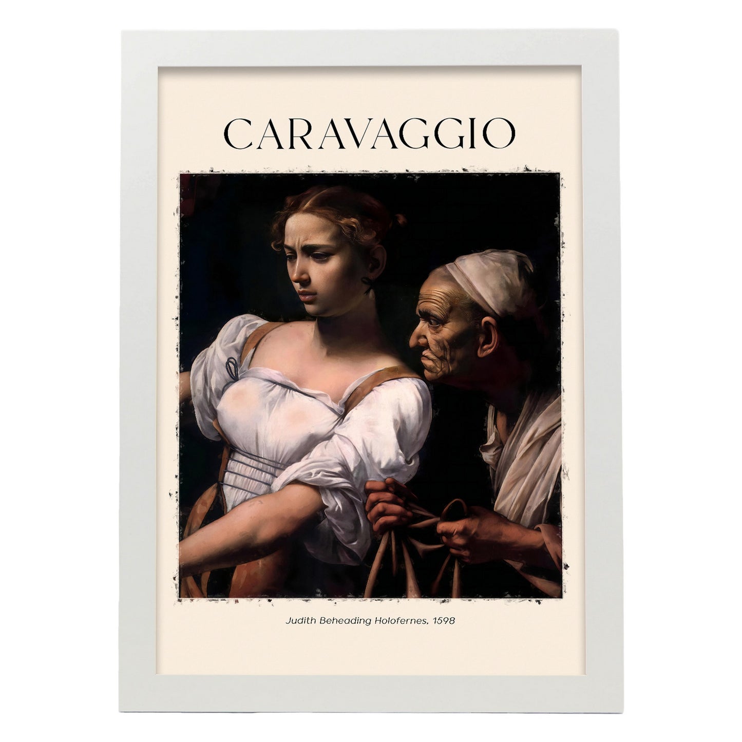 Lámina de Judith decapitando a Holofernes inspirada en Caravaggio