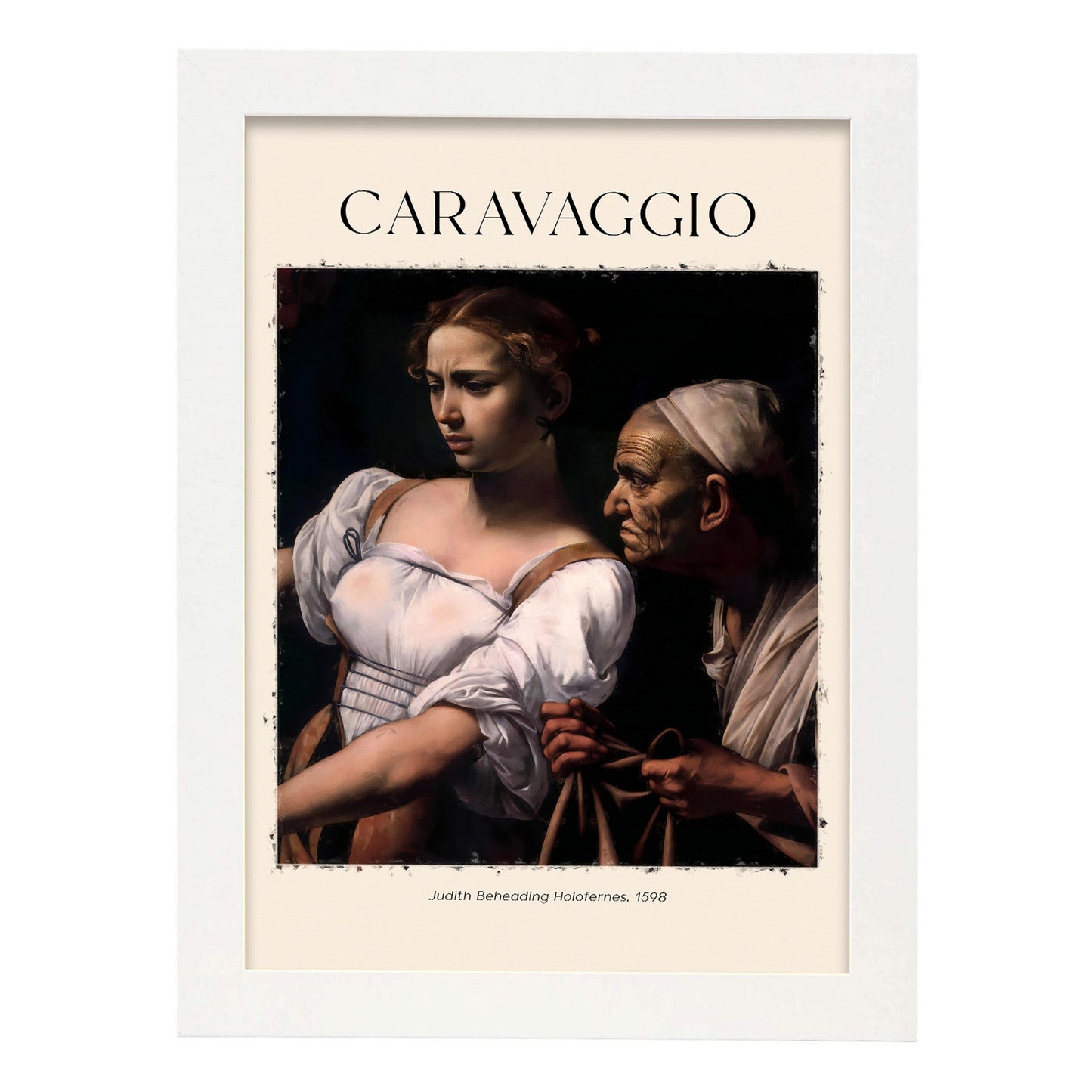 Lámina de Judith decapitando a Holofernes inspirada en Caravaggio