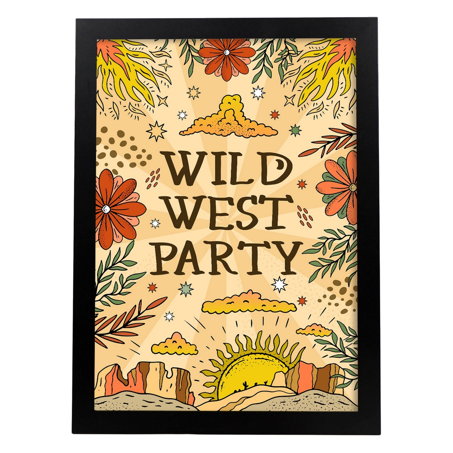 Lámina decorativa Wild West Party y estampados de arte de pared estético