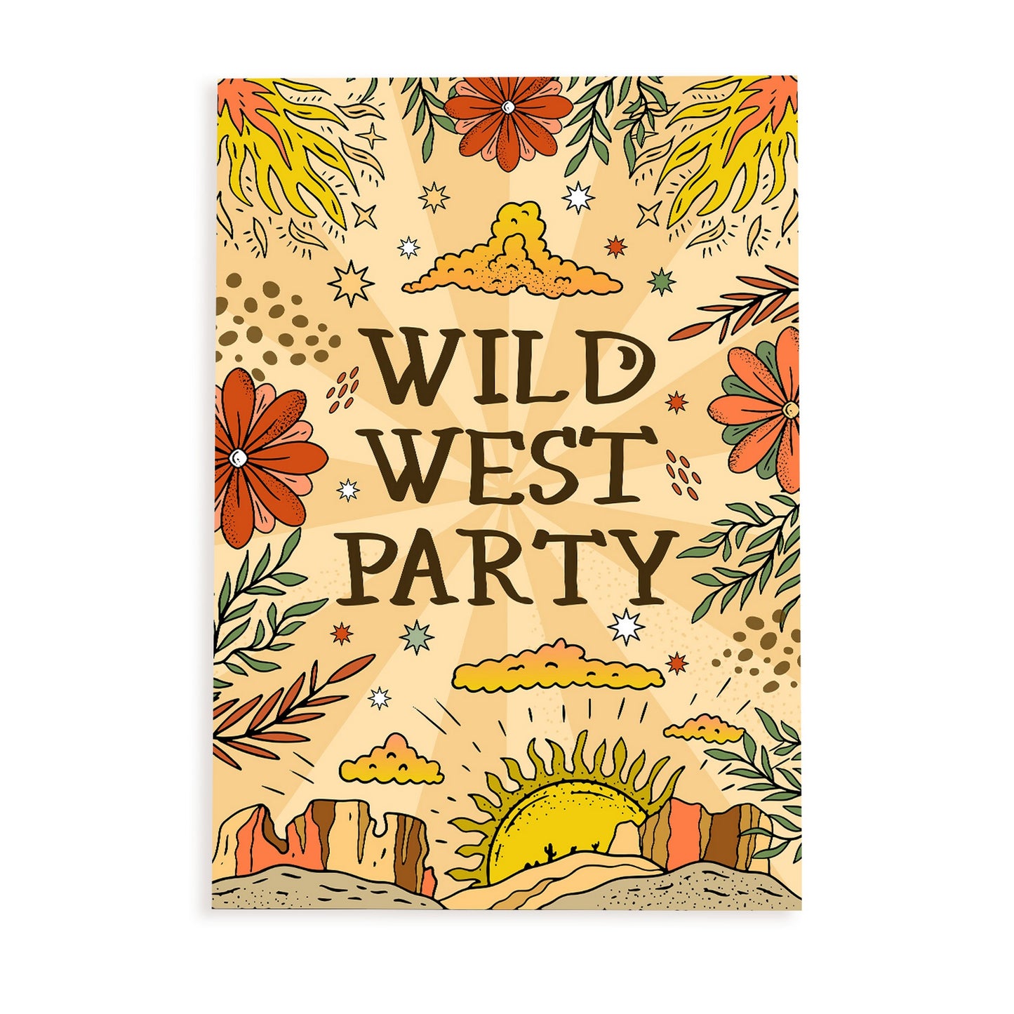 Lámina decorativa Wild West Party y estampados de arte de pared estético