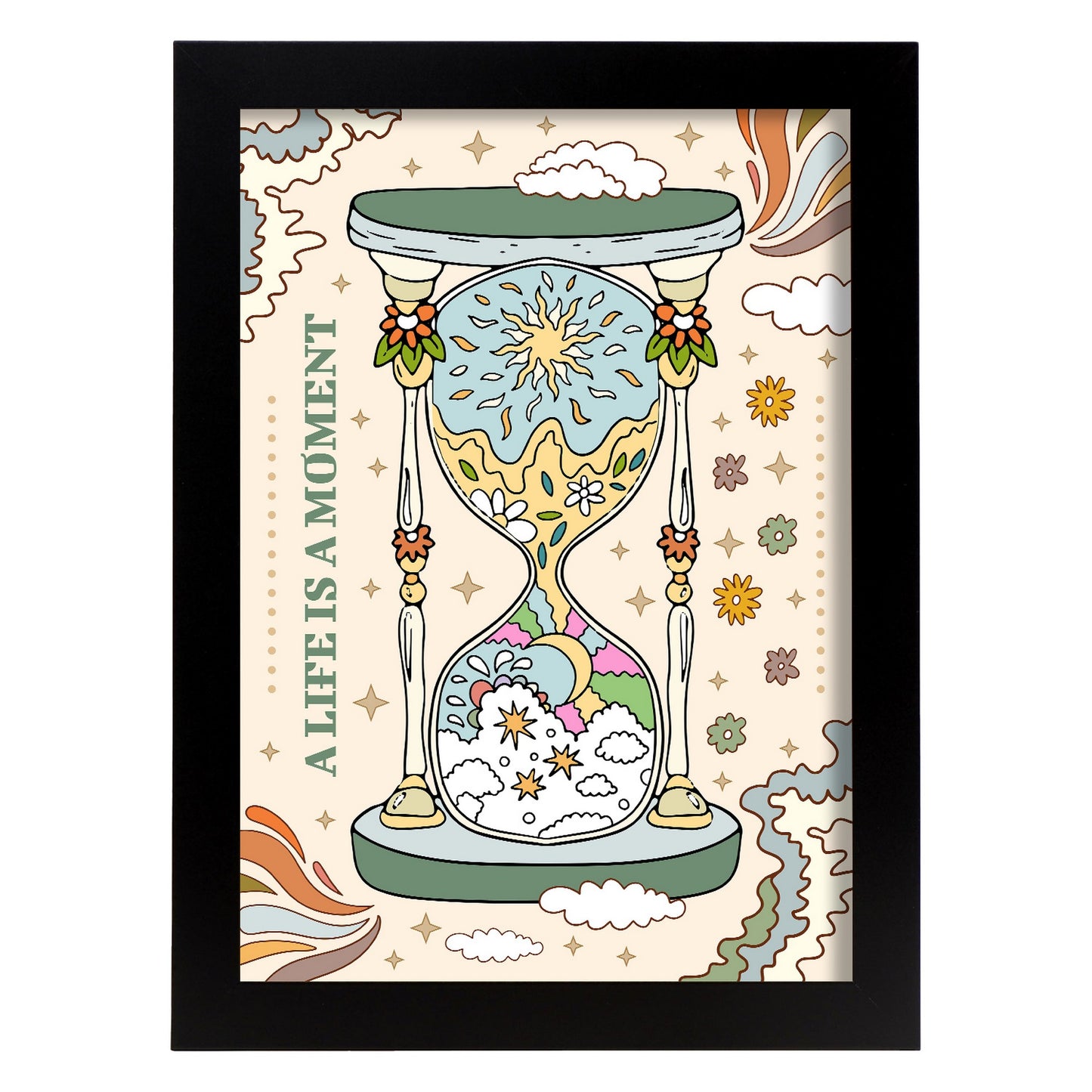 Lámina decorativa de arte estético "La vida es un momento"