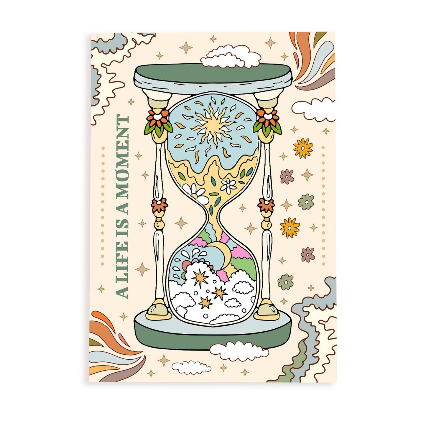 Lámina decorativa de arte estético "La vida es un momento"