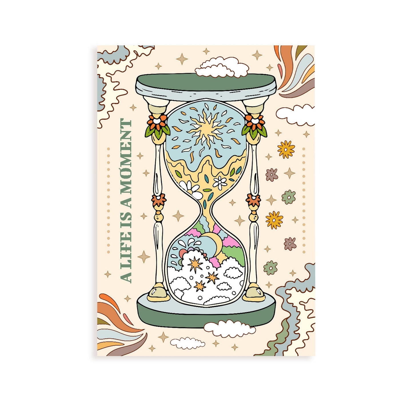 Lámina decorativa de arte estético "La vida es un momento"