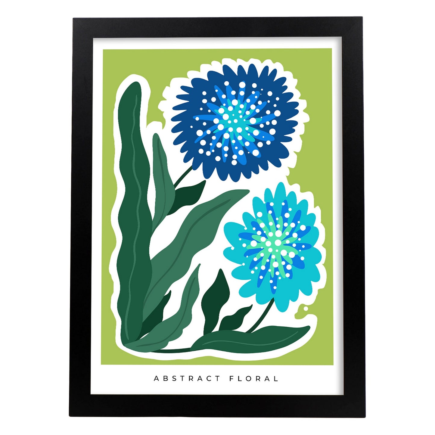 Lámina Abstracta Floral Azul