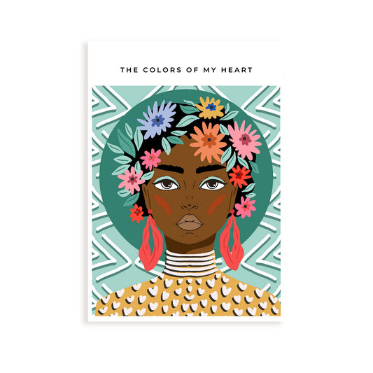 Lámina estampada de arte de pared Los colores de mi corazón