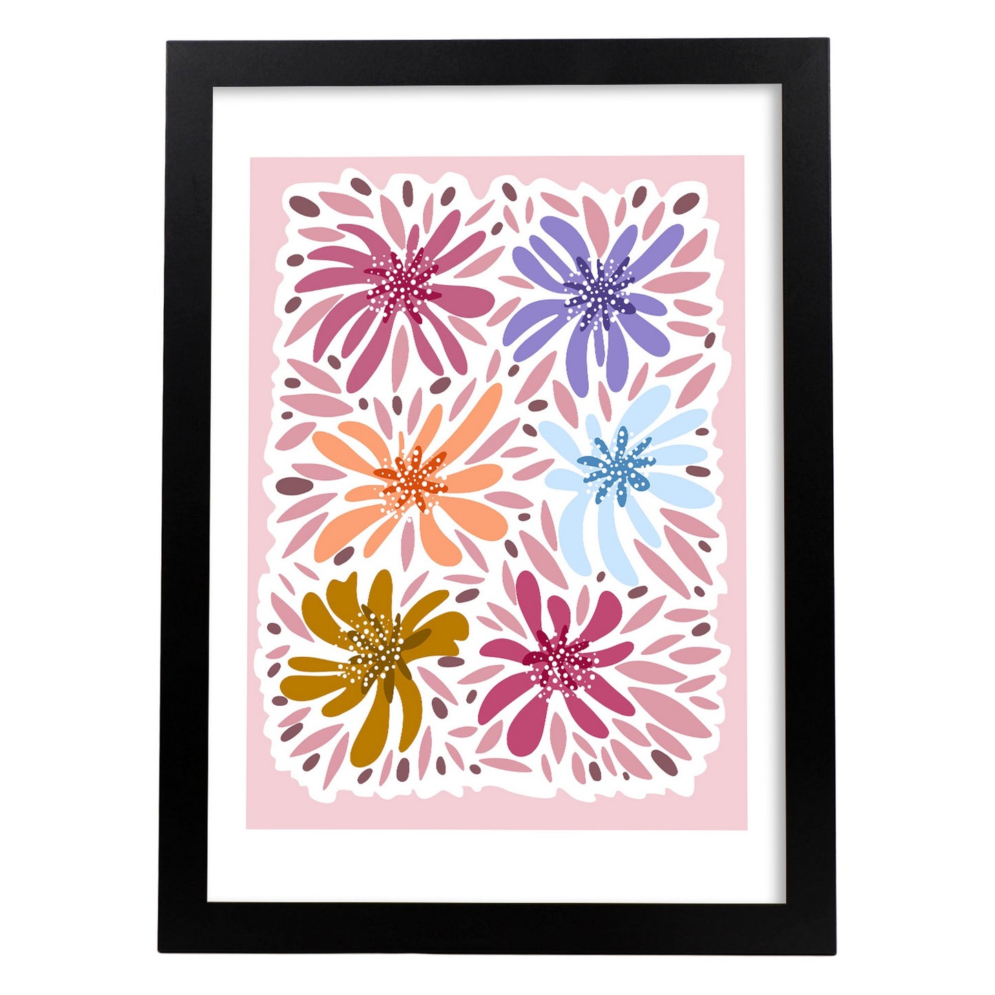 Lámina de Mezcla de Flores Abstractas