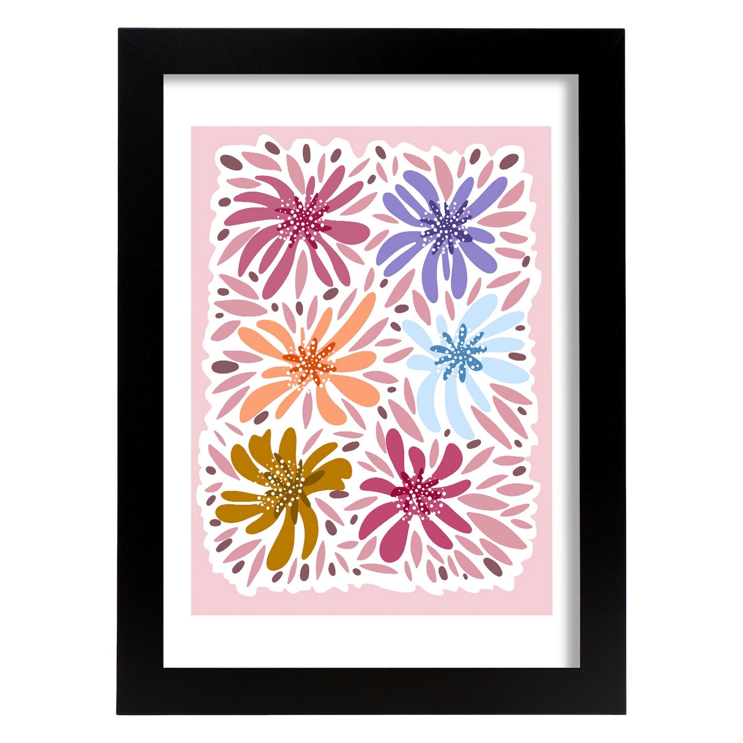 Lámina de Mezcla de Flores Abstractas