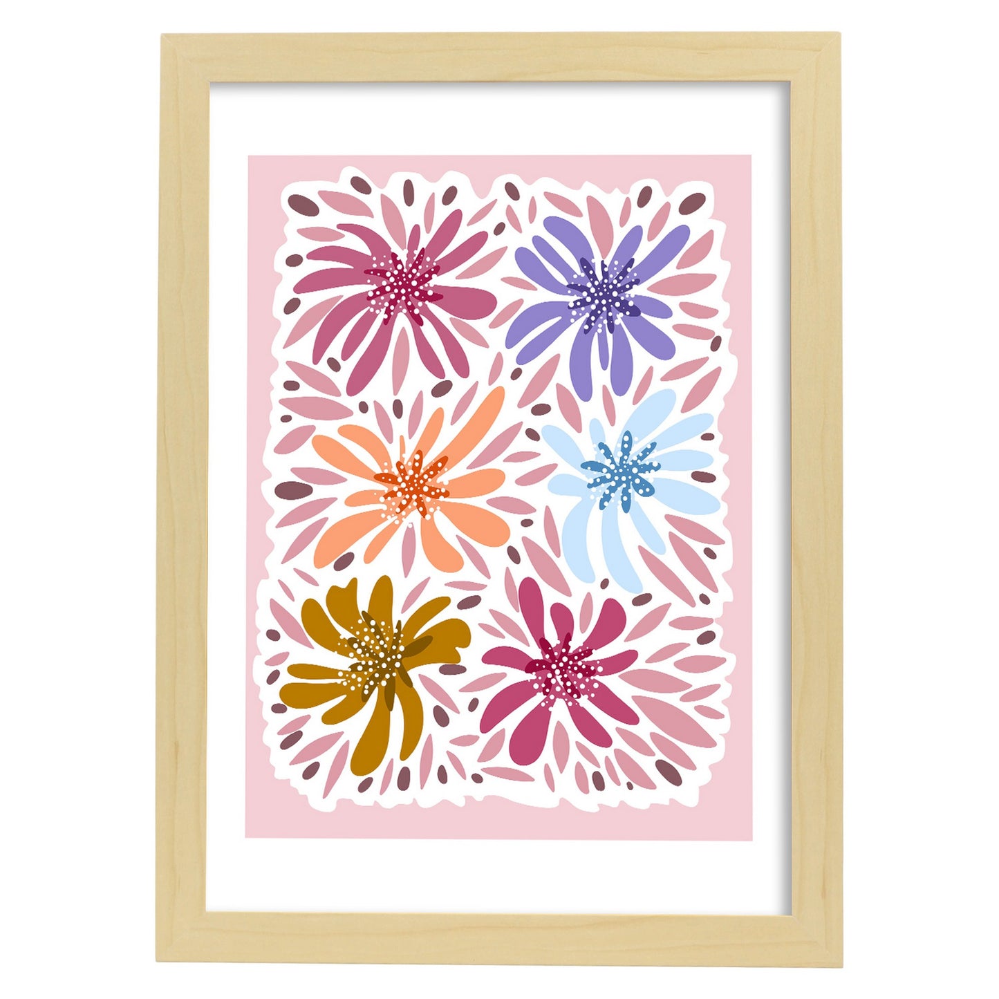 Lámina de Mezcla de Flores Abstractas