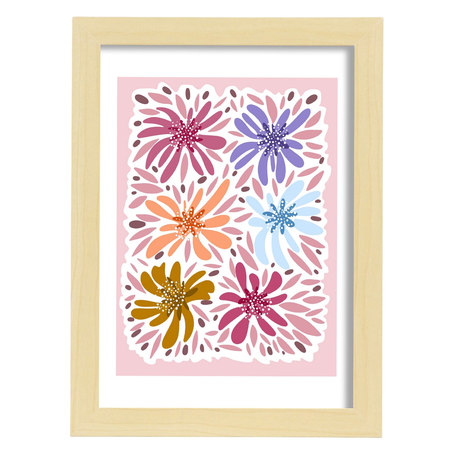 Lámina de Mezcla de Flores Abstractas