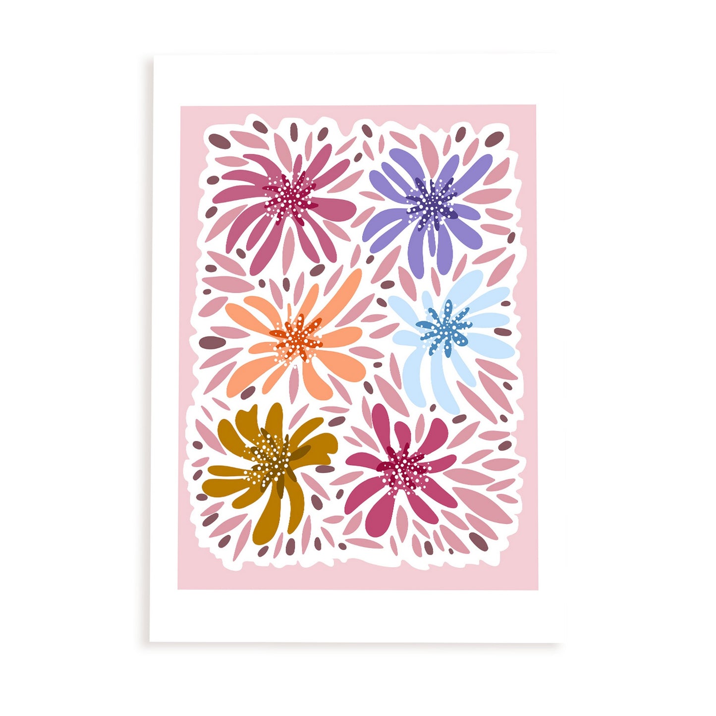 Lámina de Mezcla de Flores Abstractas