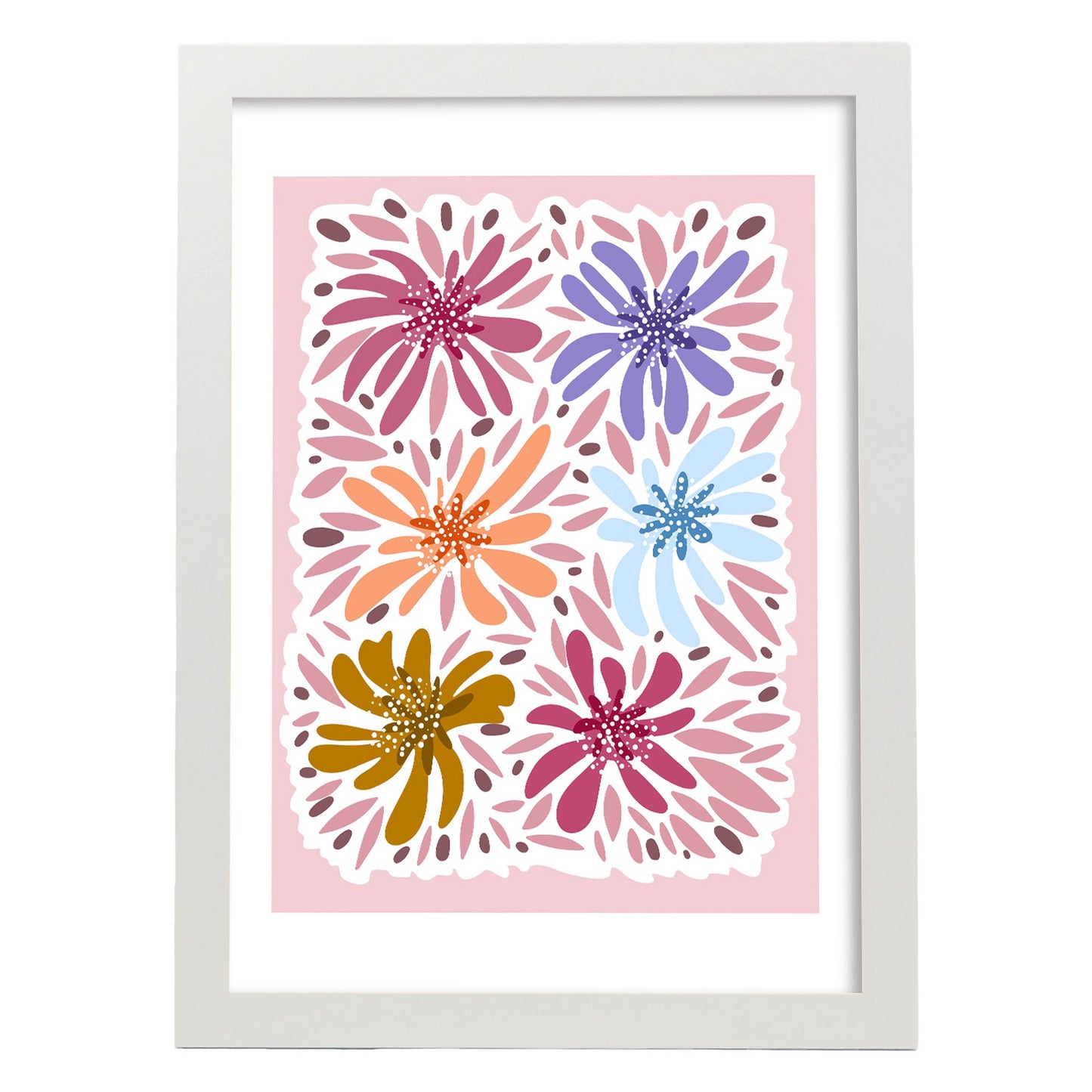 Lámina de Mezcla de Flores Abstractas
