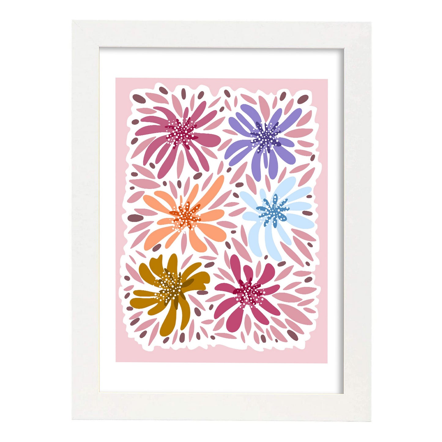 Lámina de Mezcla de Flores Abstractas