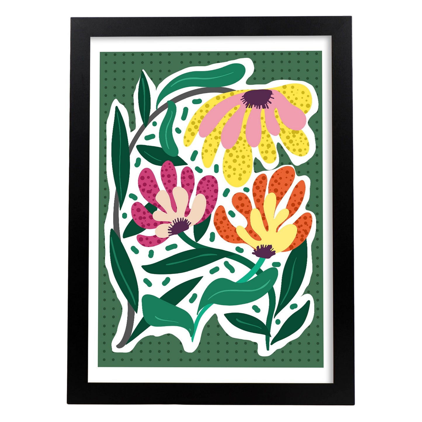 Lámina de Flores Manchadas para Diseño de Hogar Estético