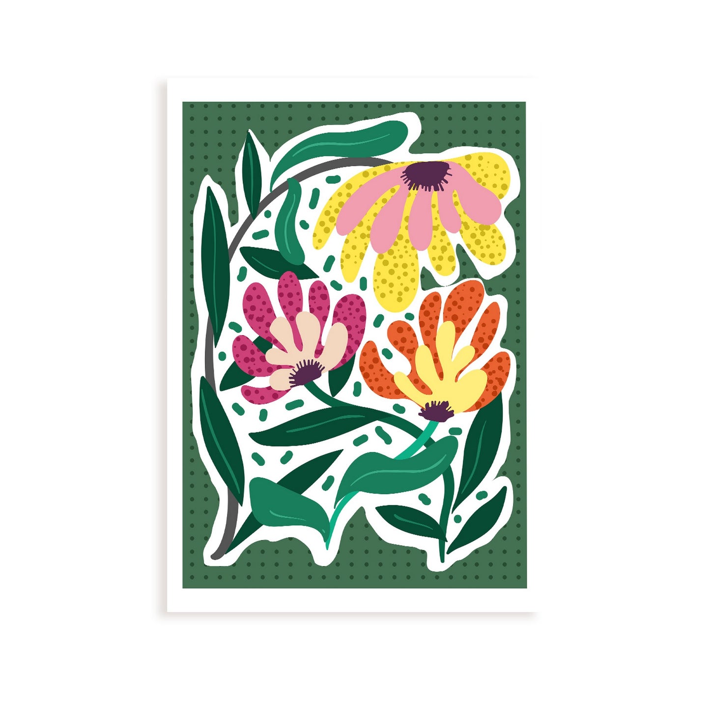 Lámina de Flores Manchadas para Diseño de Hogar Estético