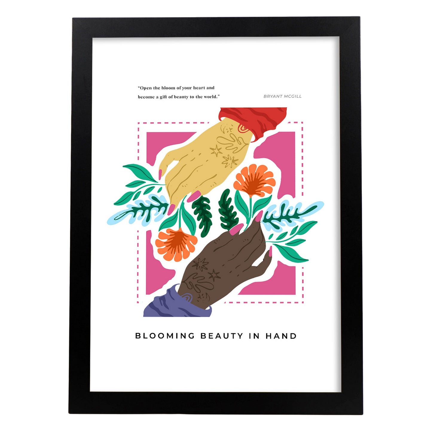 Lámina de Belleza Floreciente en Mano