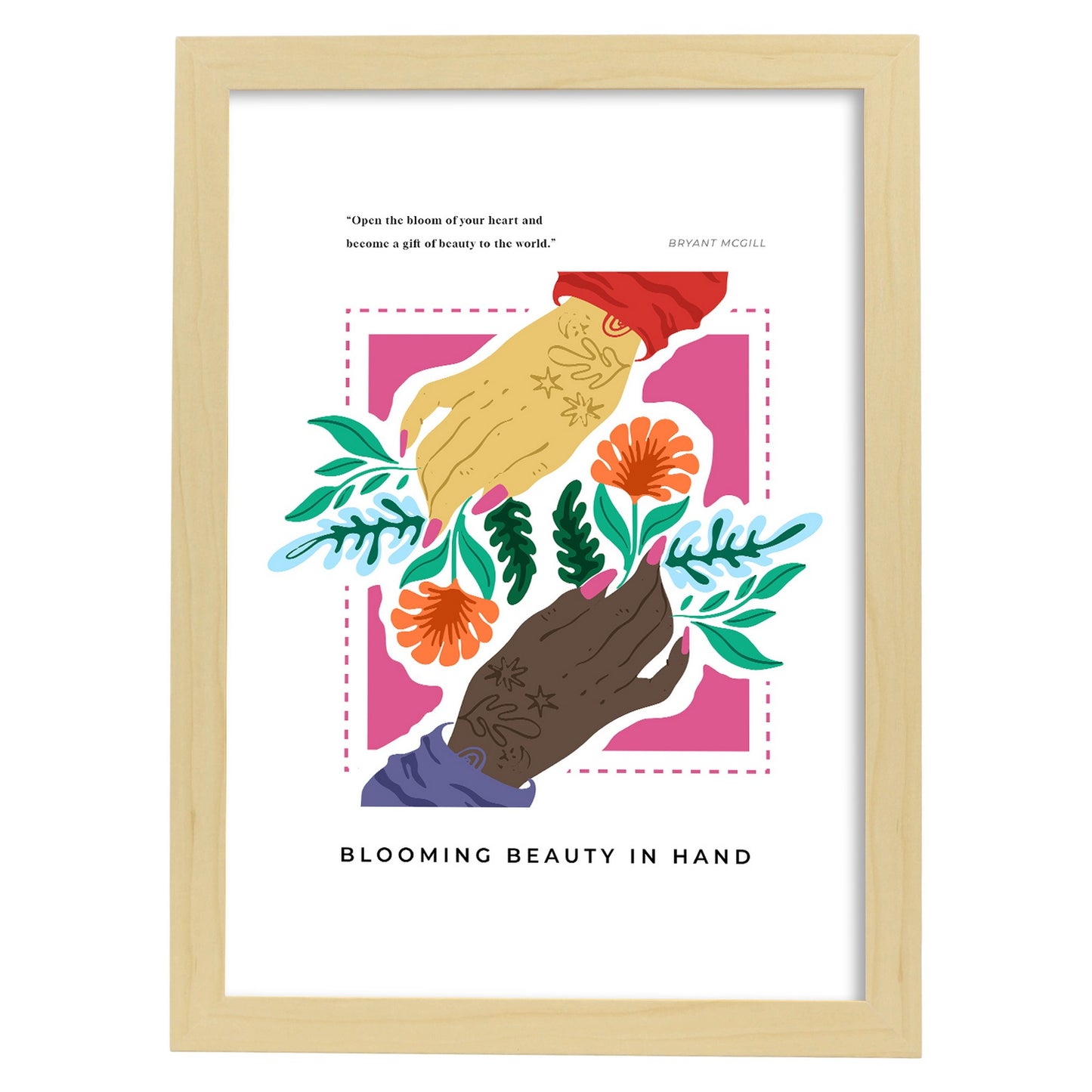 Lámina de Belleza Floreciente en Mano