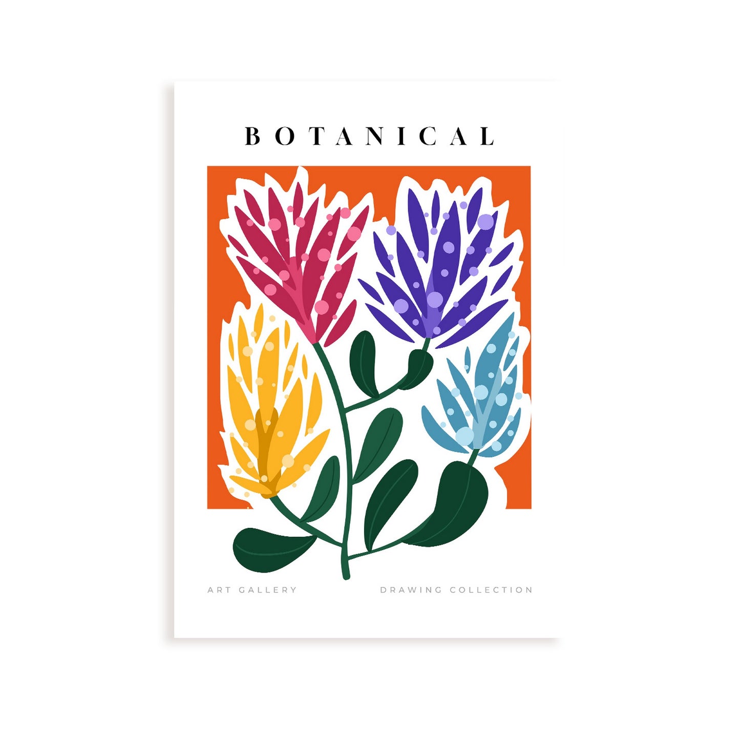 Lámina de Arte Botánico para Diseño de Hogar y Estampados de Pared Estéticos
