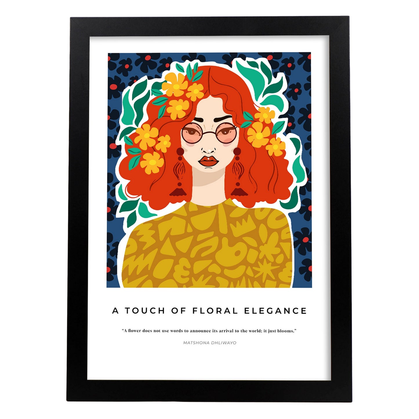 Lámina estética de elegancia floral para diseño de hogar
