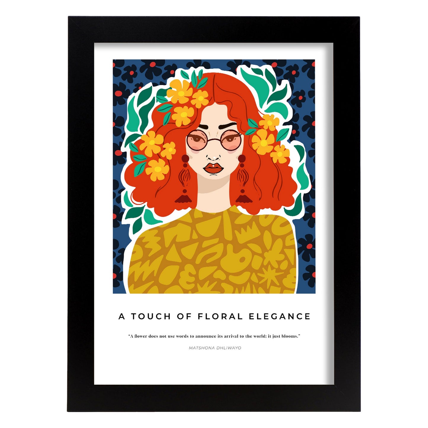 Lámina estética de elegancia floral para diseño de hogar