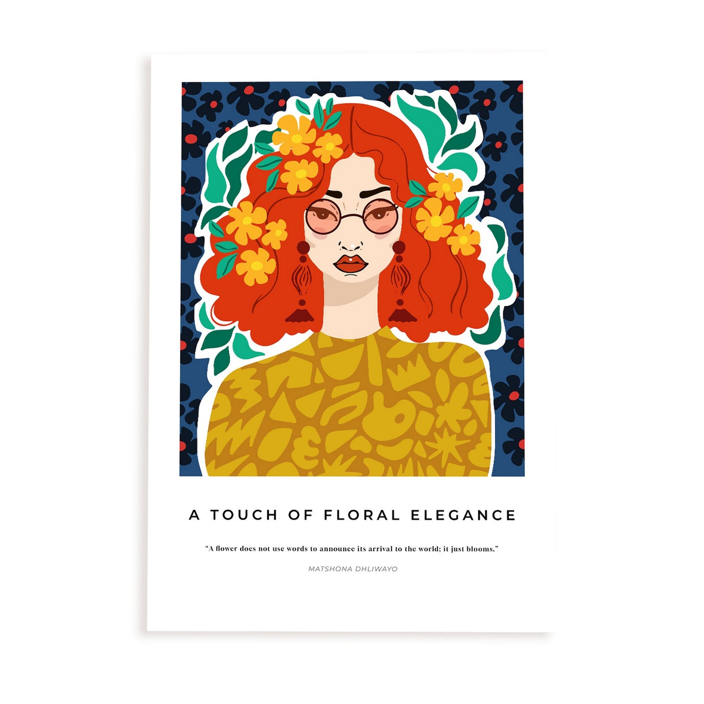 Lámina estética de elegancia floral para diseño de hogar