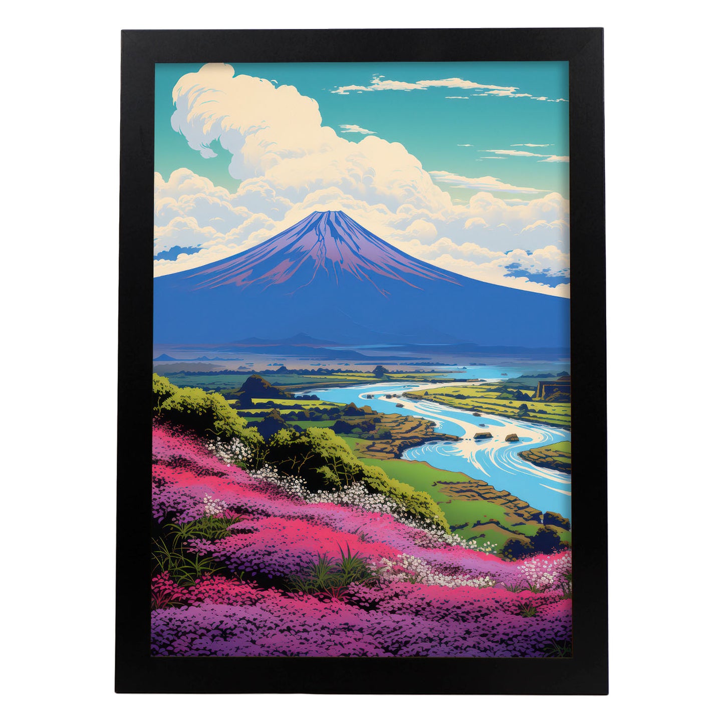 Nacnic Lámina Decorativa Ecléctica Mt. Fuji Noble Range en Japonés