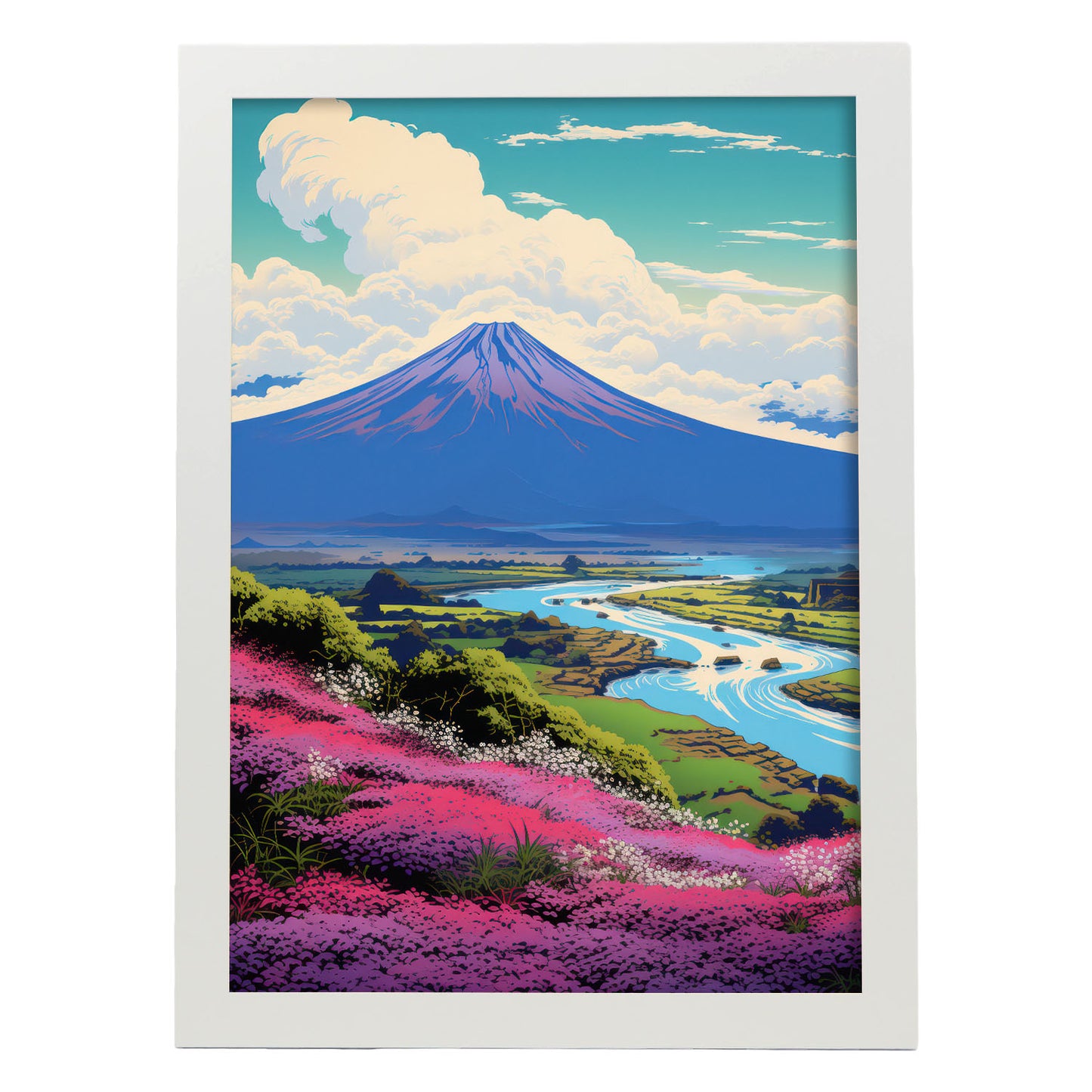 Nacnic Lámina Decorativa Ecléctica Mt. Fuji Noble Range en Japonés