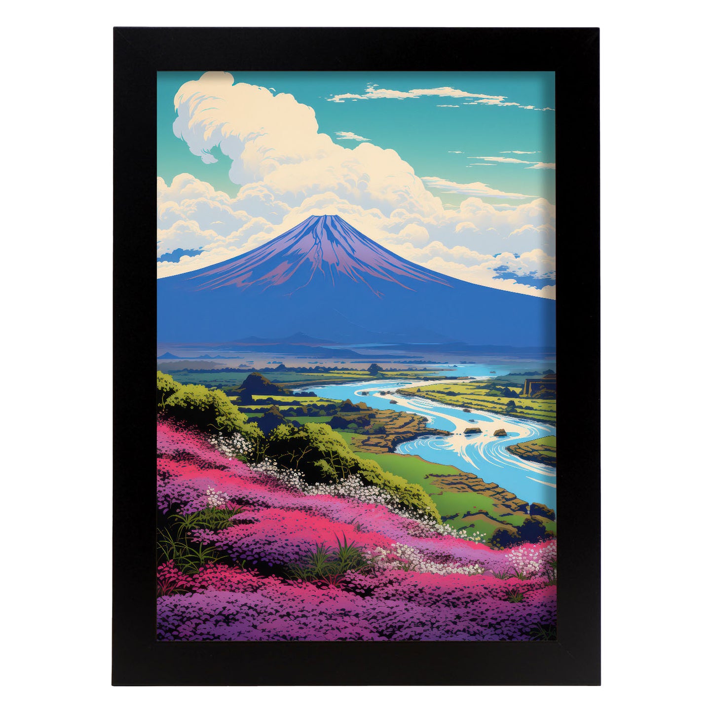 Nacnic Lámina Decorativa Ecléctica Mt. Fuji Noble Range en Japonés