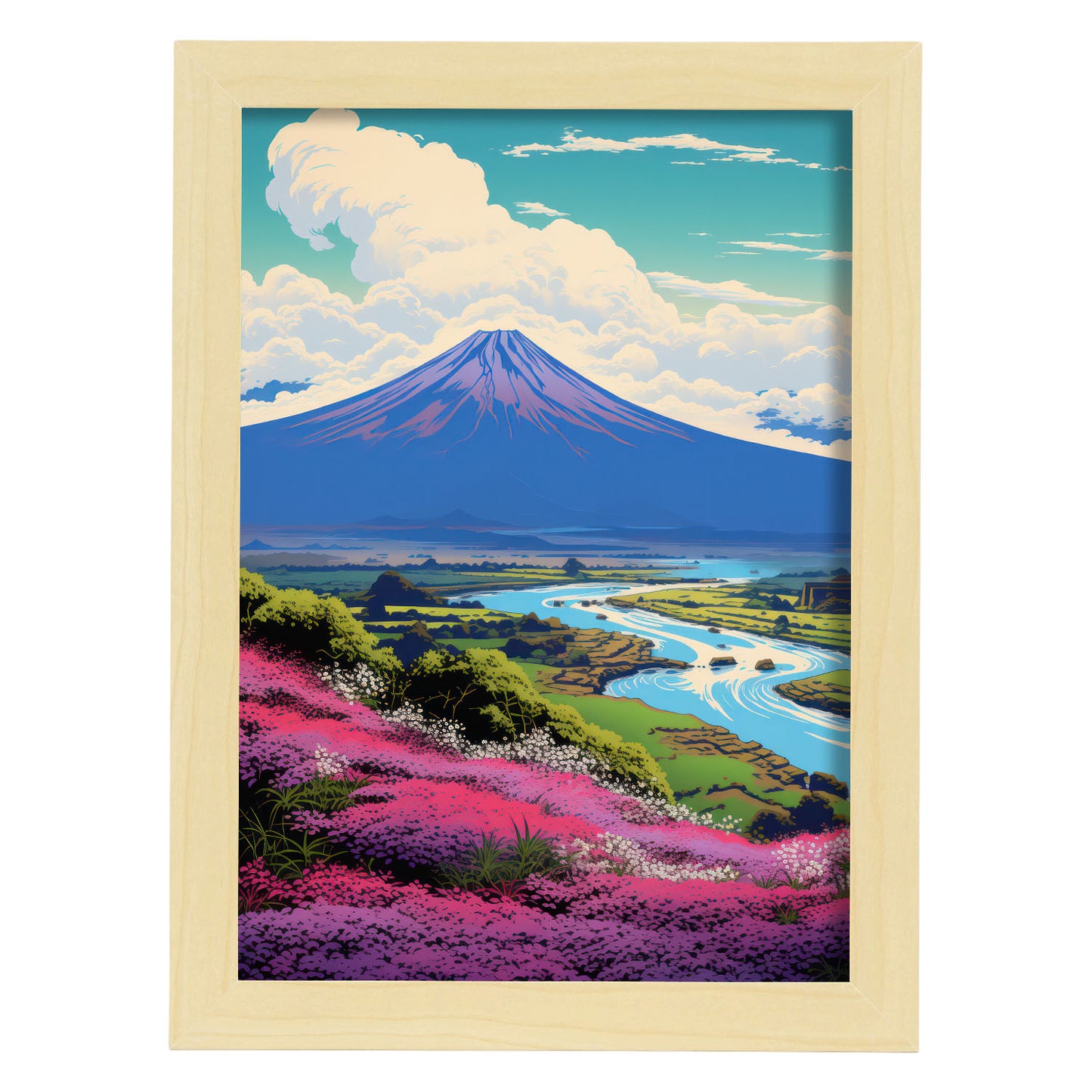 Nacnic Lámina Decorativa Ecléctica Mt. Fuji Noble Range en Japonés